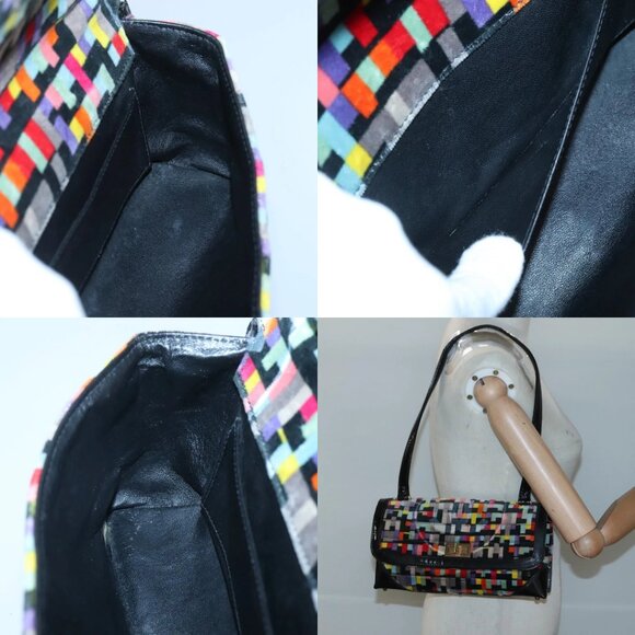 CHANEL Shoulder Bag Velor Gold Multicolor CC Auth 120922 - Picture 14 of 15